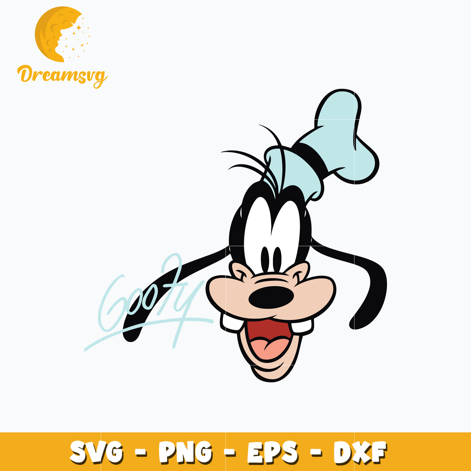 Goofy dog face disney svg