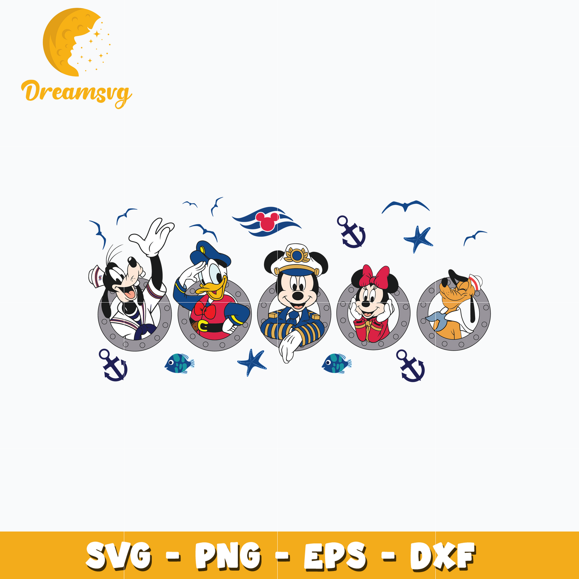 Mickey mouse friends disney cruise svg