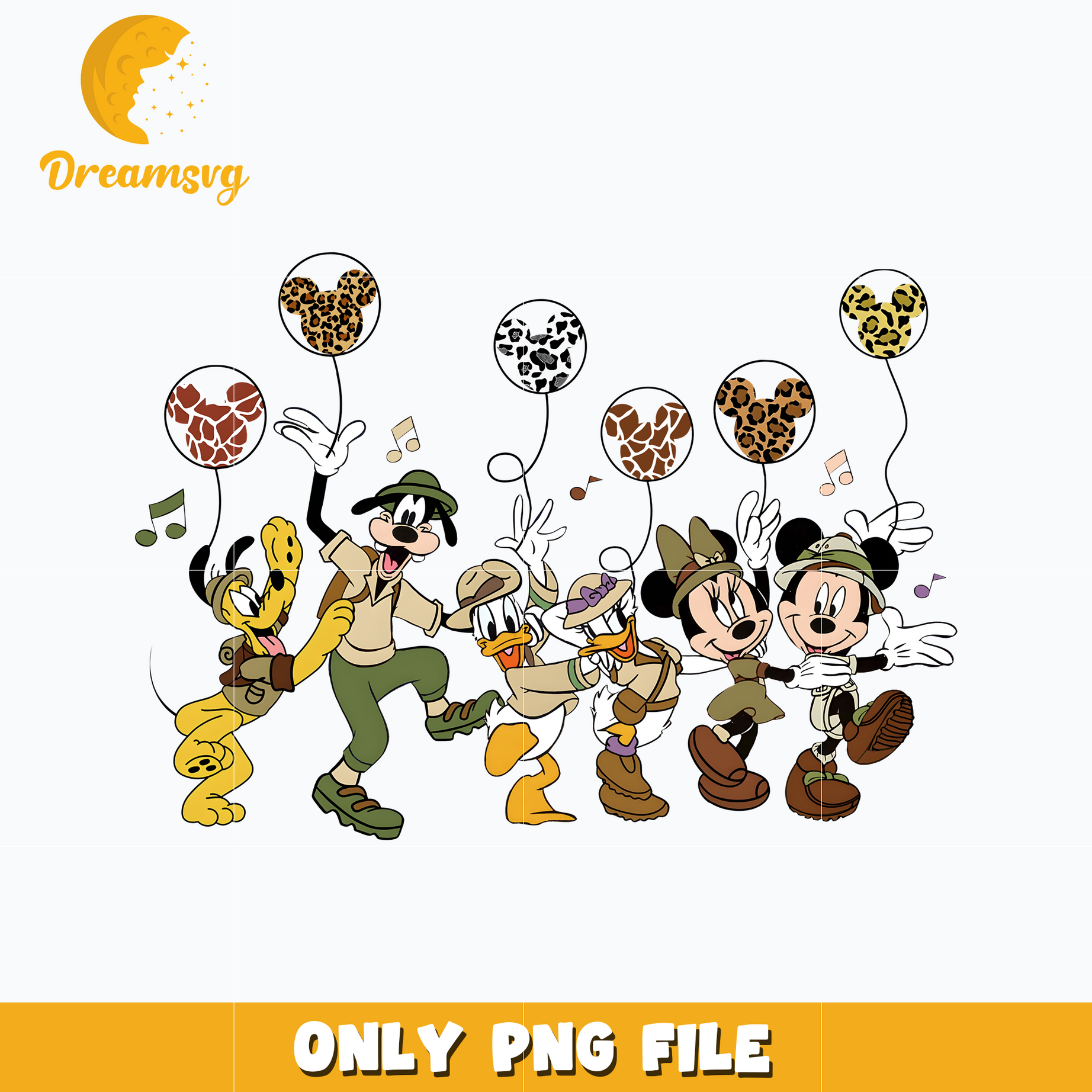 Animal kingdom Png, mickey and friends with balloon png