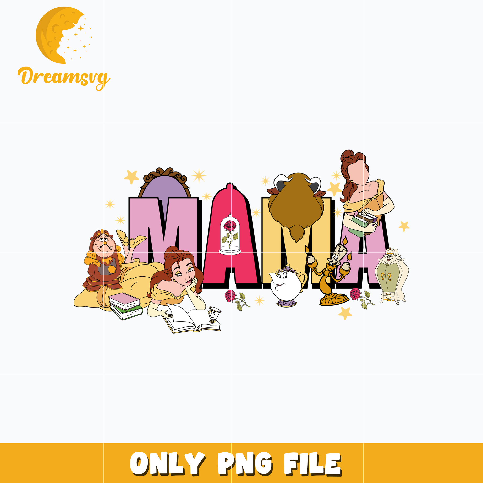 Mama Disney Princess Belle png – DreamSVG Store