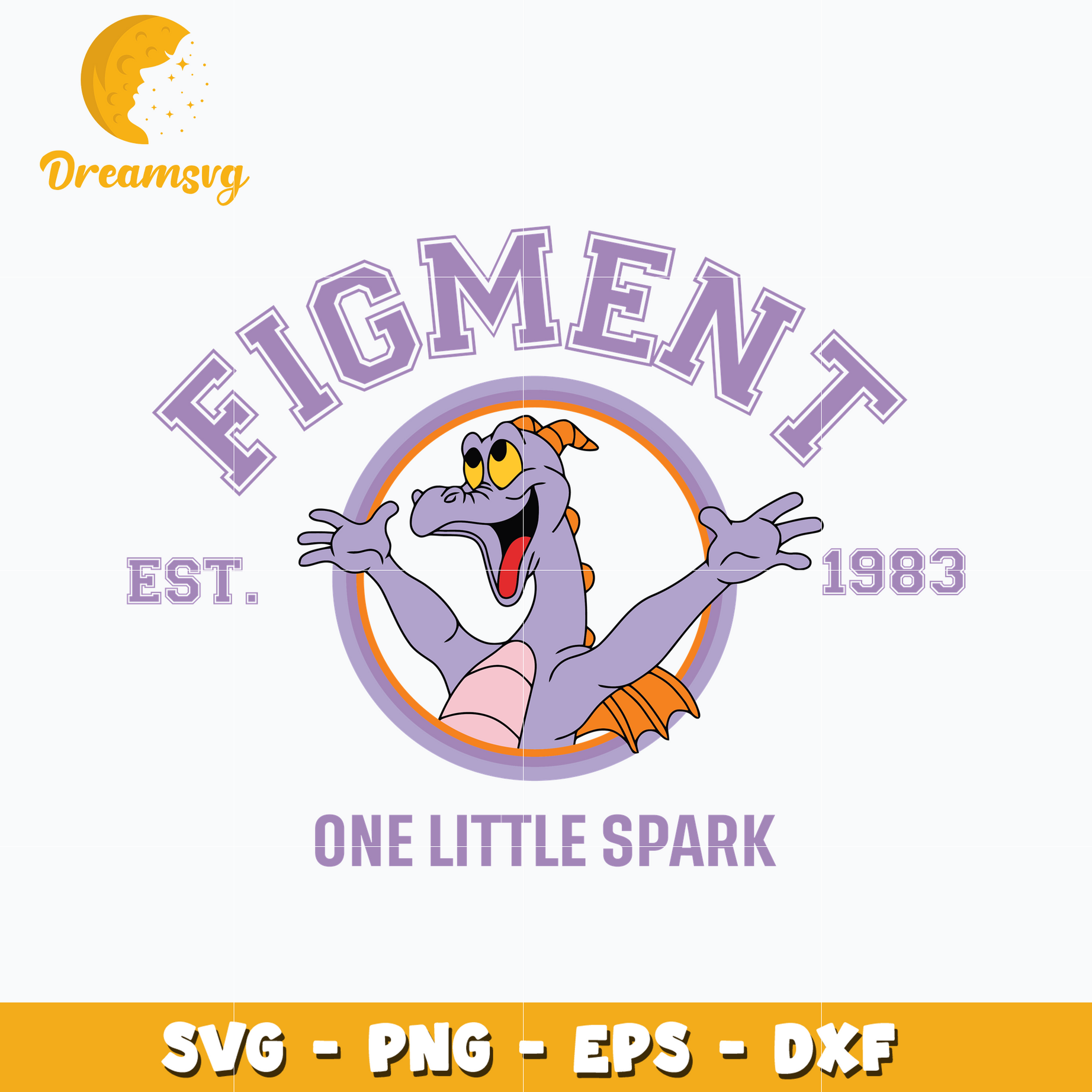 Disney Figment est 1983 one little spark svg