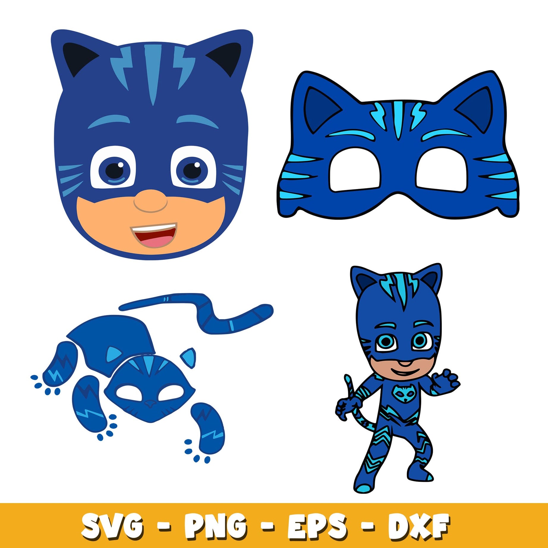 PJ Masks Blue svg, PJ Masks bundle svg, cartoon svg 