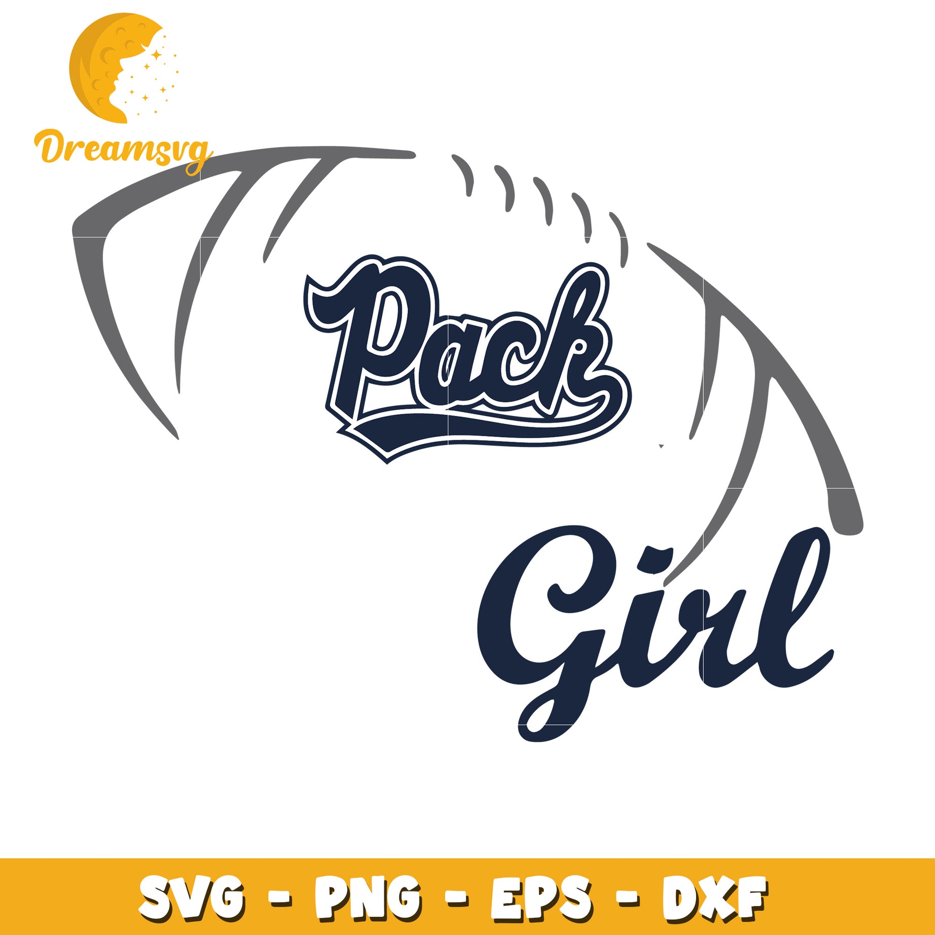 Pack Girl SVG Cut File Football PNG