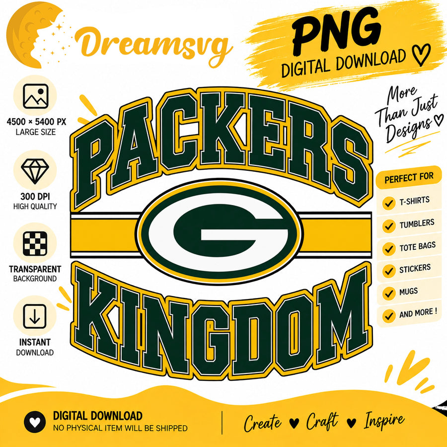 Packers Kingdom PNG, Green Bay Football Fan Sublimation