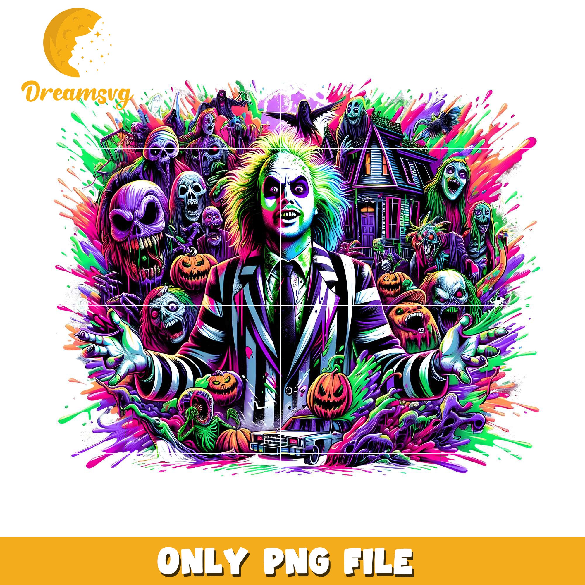 Paint beetlejuice png, halloween decor​ png, halloween background​​ png