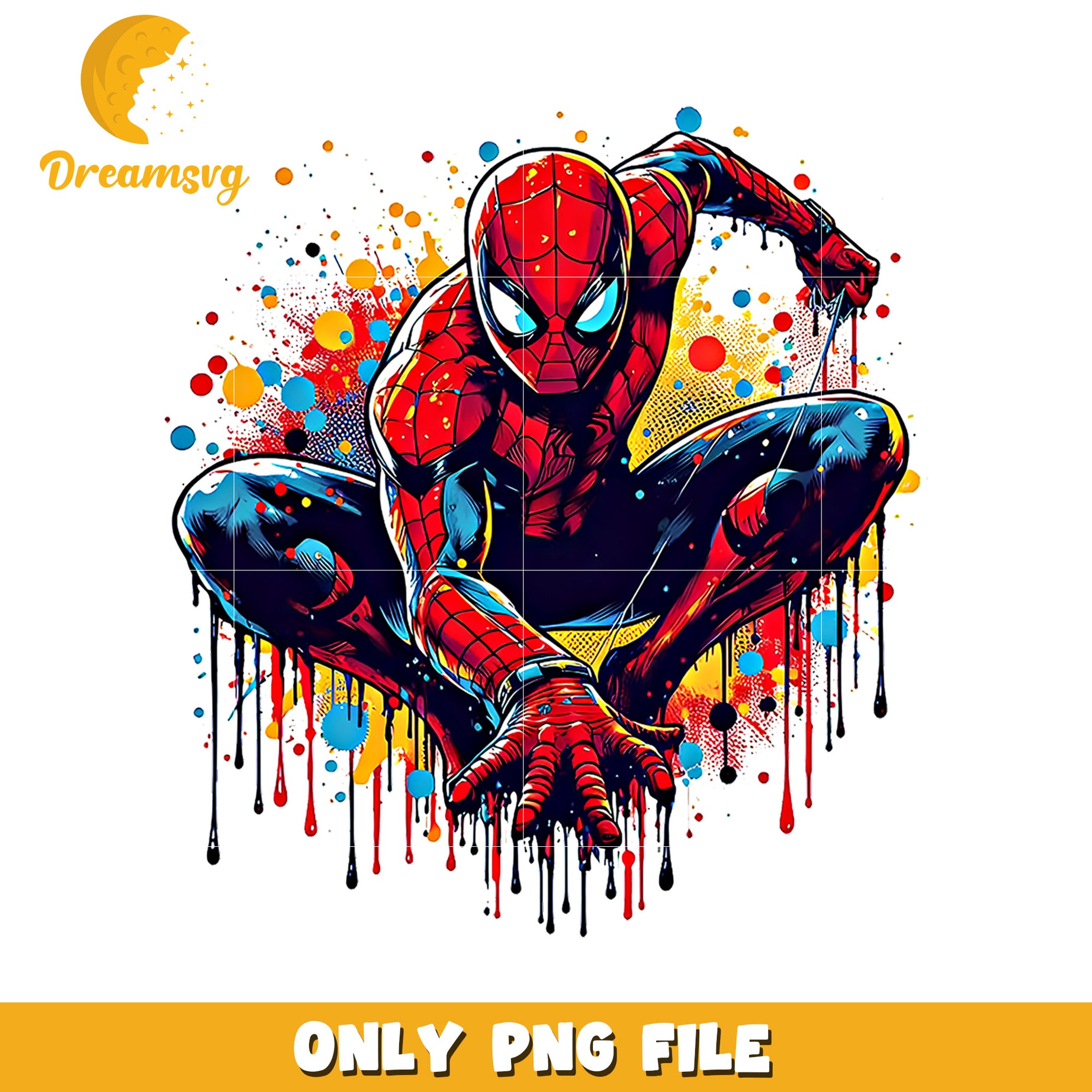 Painting spiderman png, petter parker png, spiderman png