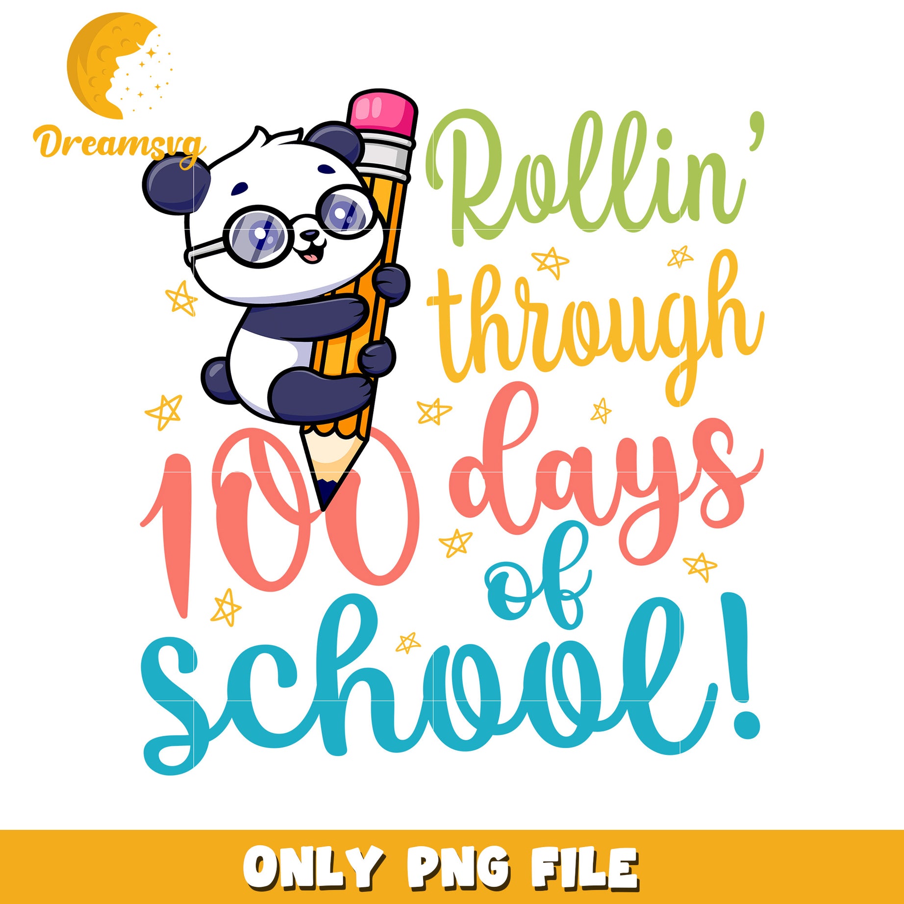 Panda 100 Days School PNG