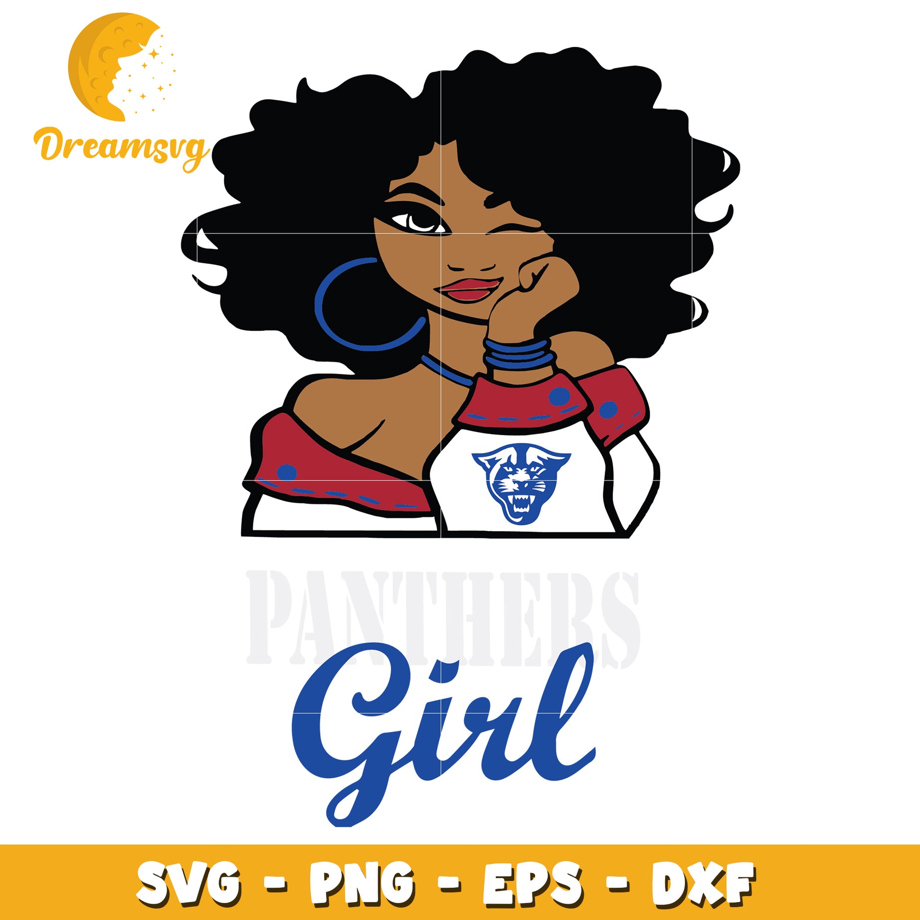 Panthers Girl SVG PNG EPS DXF Cut File