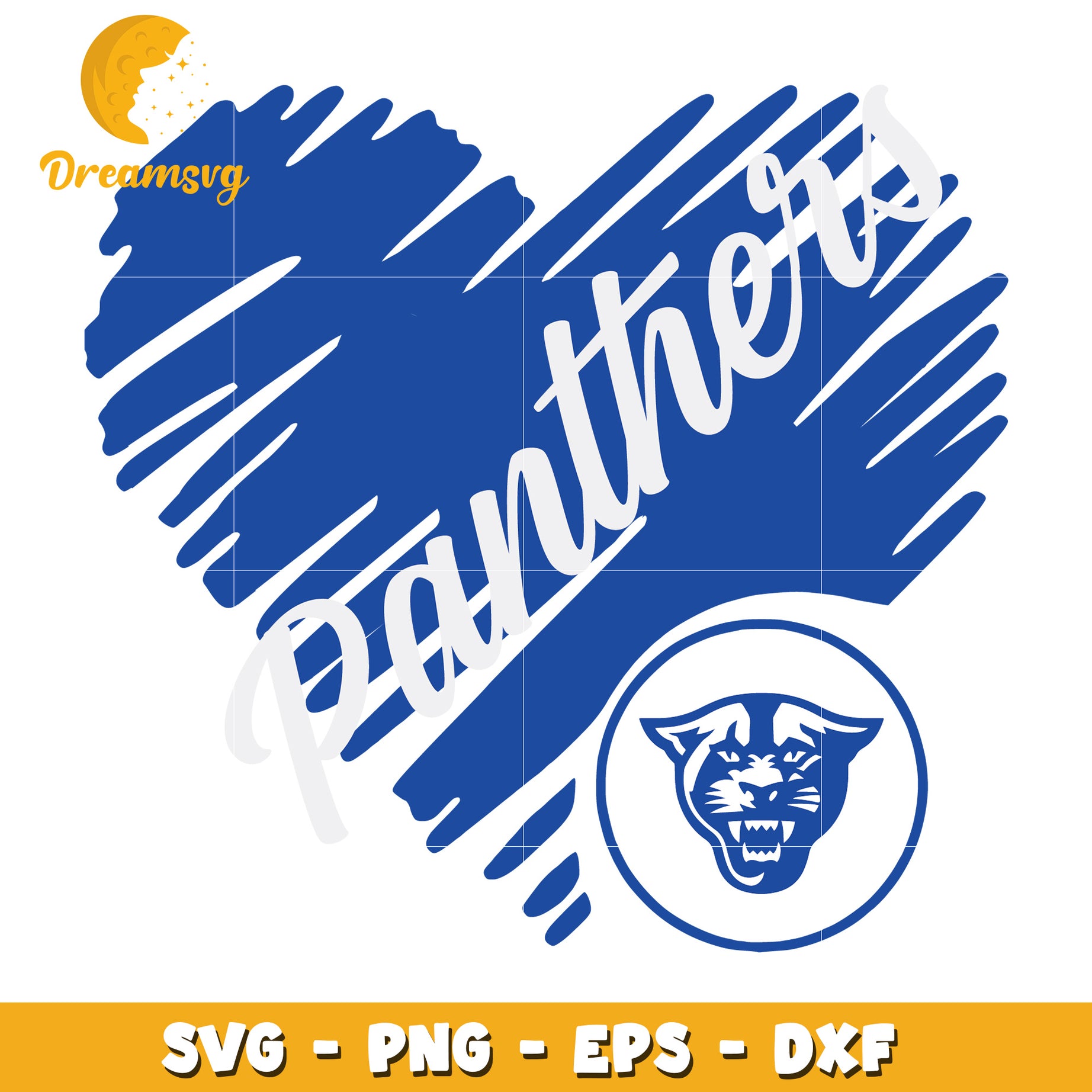 Panthers Heart SVG PNG EPS DXF Cut File