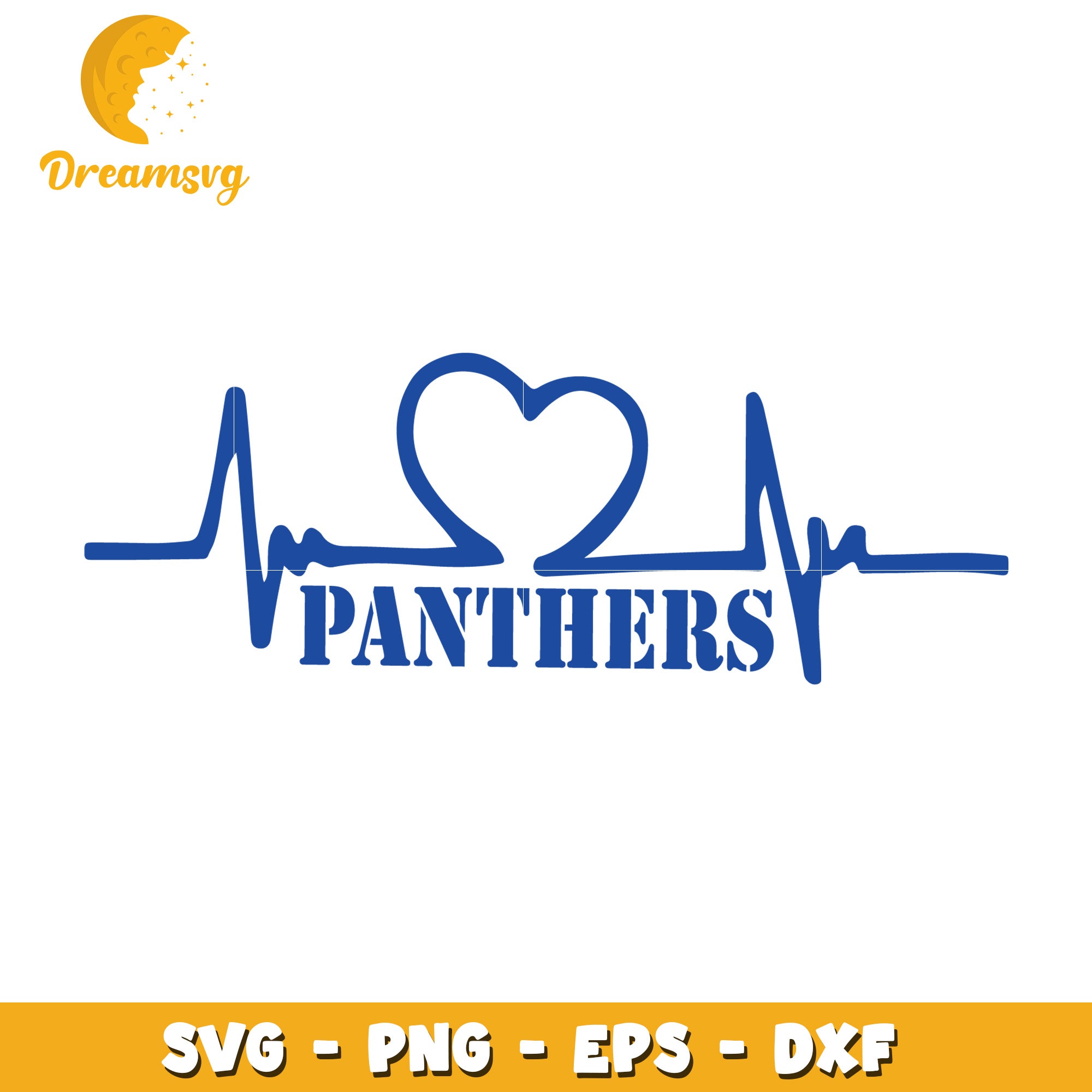 Panthers Heartbeat SVG Cut File