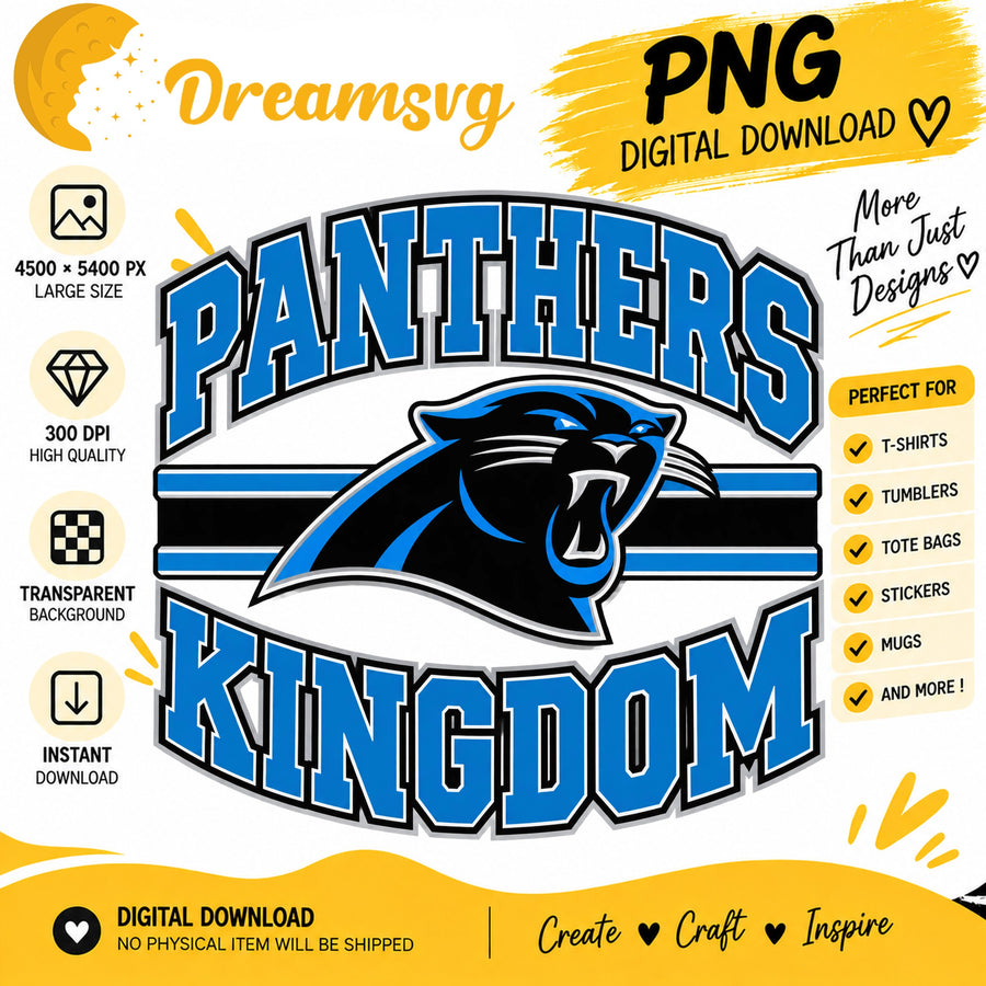 Panthers Kingdom PNG, Carolina Football Fan Sublimation