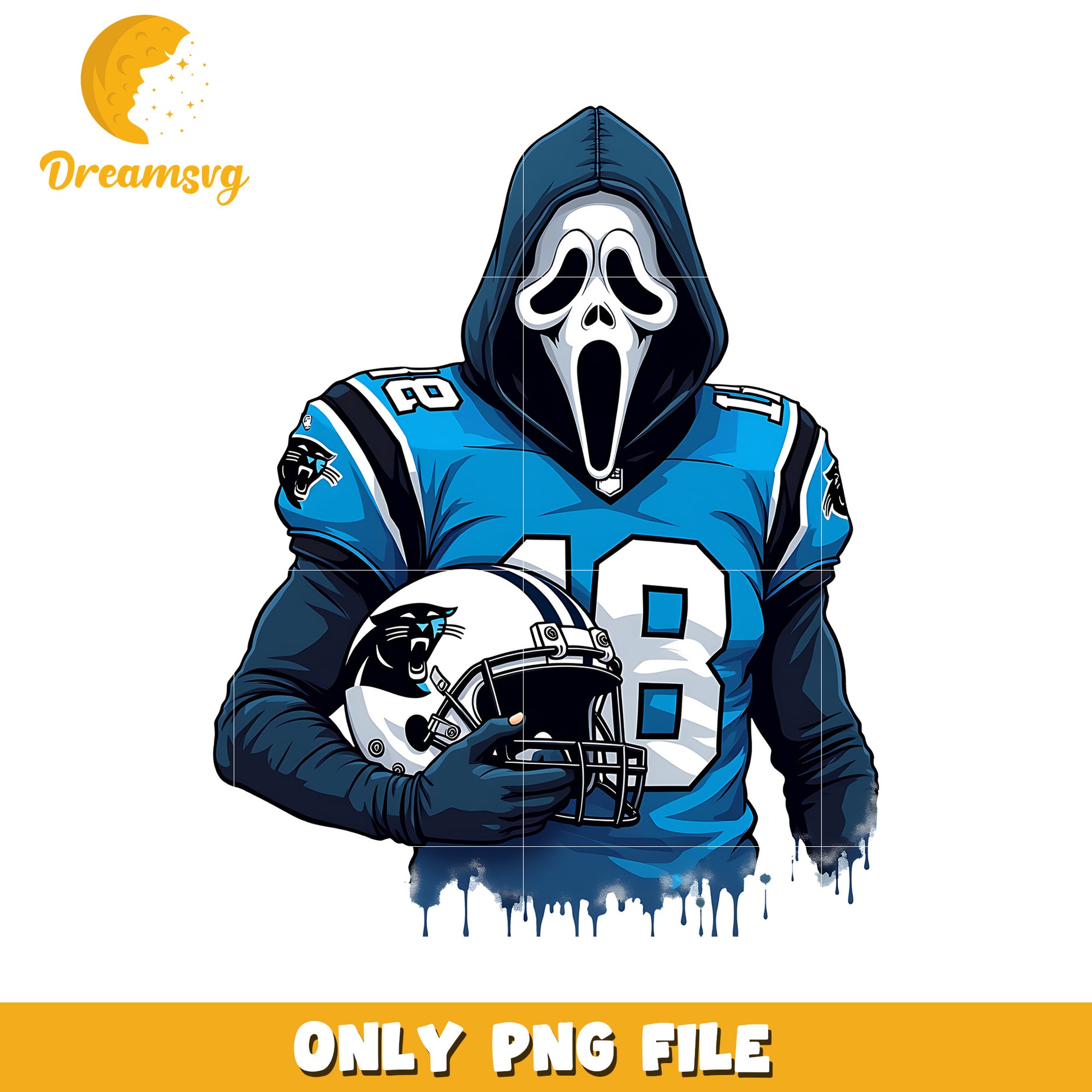 Panthers ghost face png, nfl png, national football league png