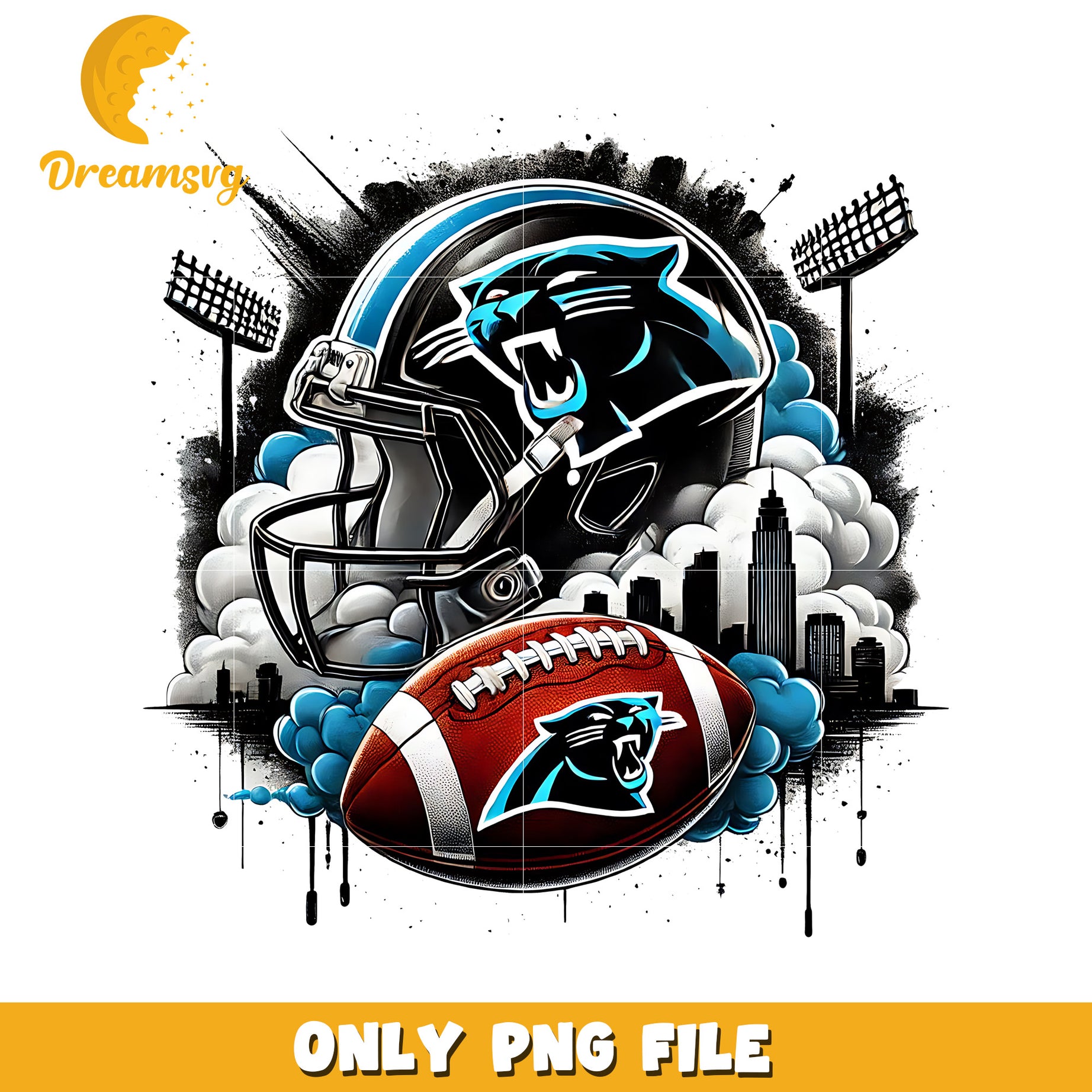Panthers helmet and ball png, super bowl 2025 png, nfl network png
