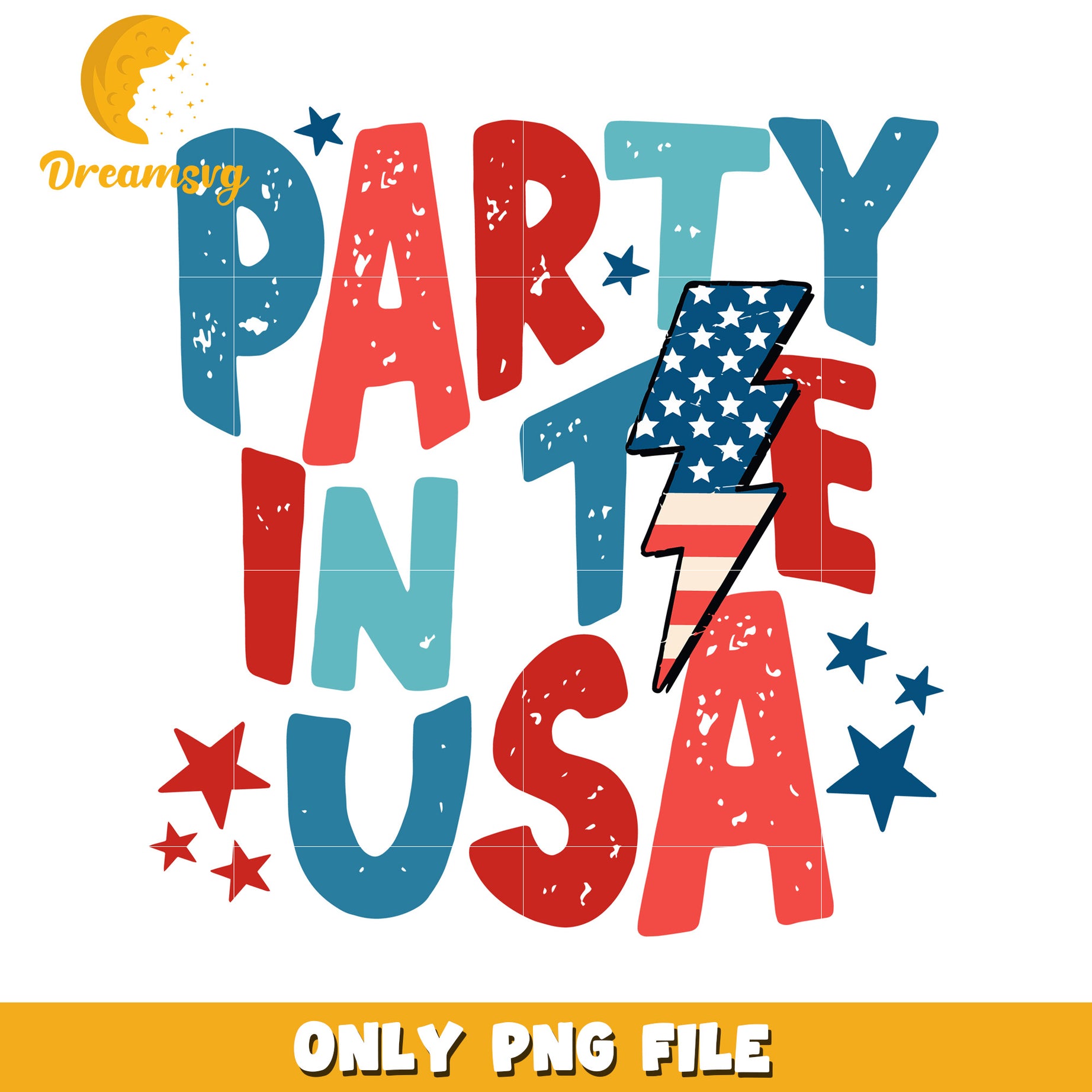 Party in the usa design funny png, 4th of july png, freedom day png