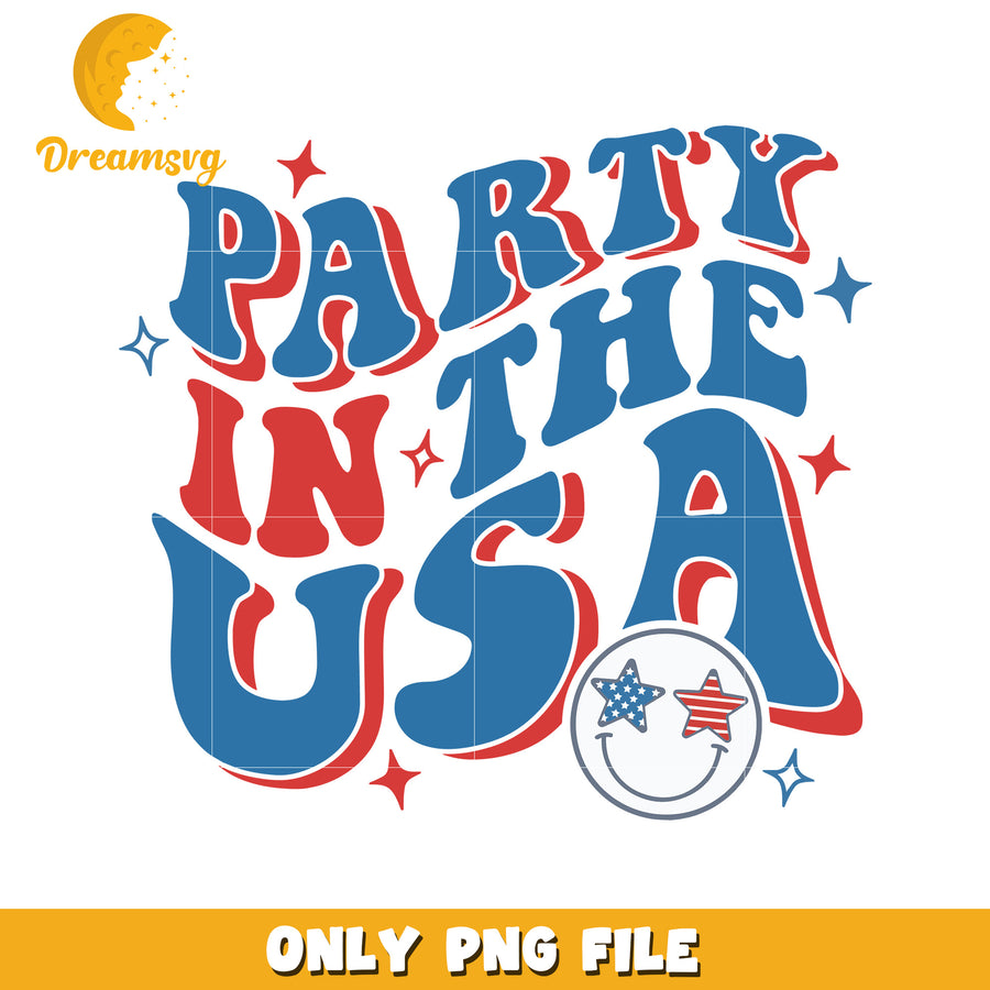 Party in the usa design png, american celebration png, 4th of july party png