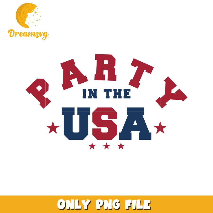 Party in the usa design png, patriotic party png, independence day png