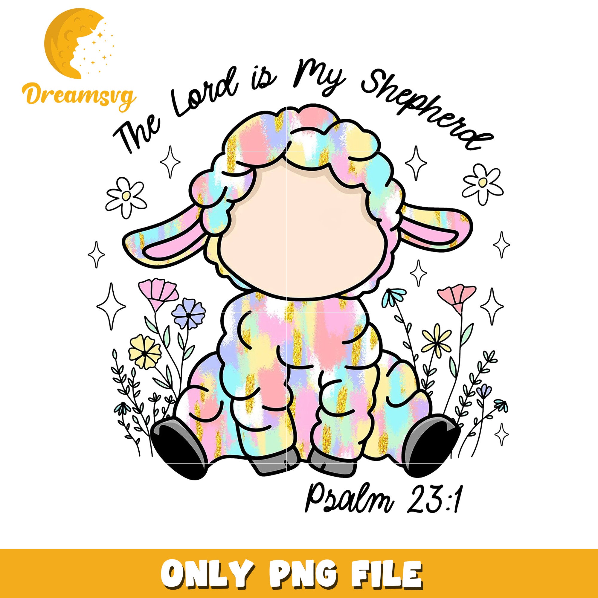 Pastel Lamb Psalm 231 PNG