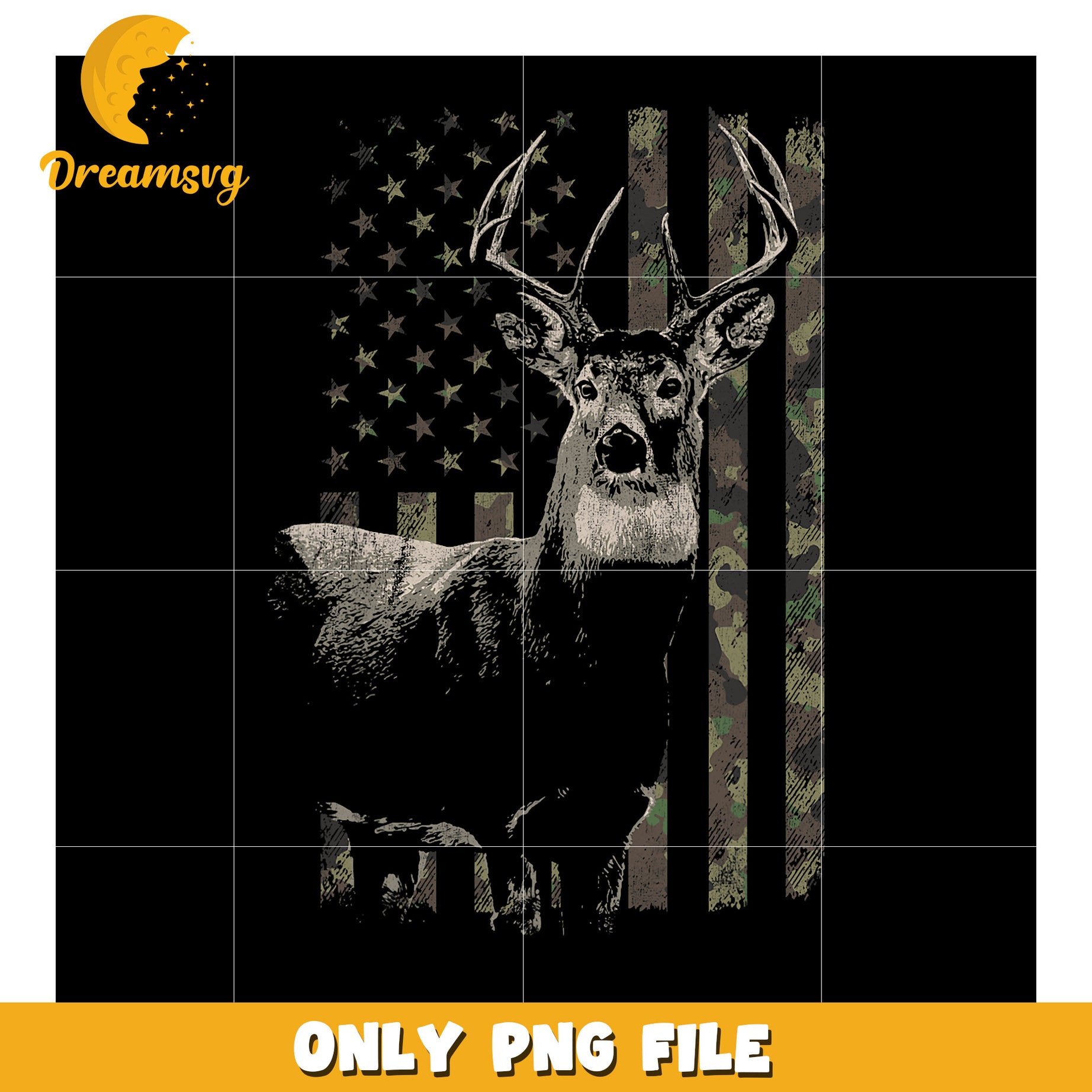 Patriotic Camo Deer PNG Design