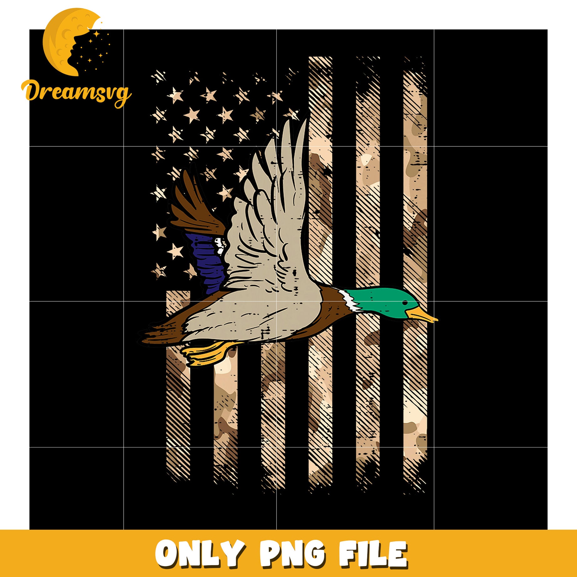 Patriotic Camo Duck PNG Design
