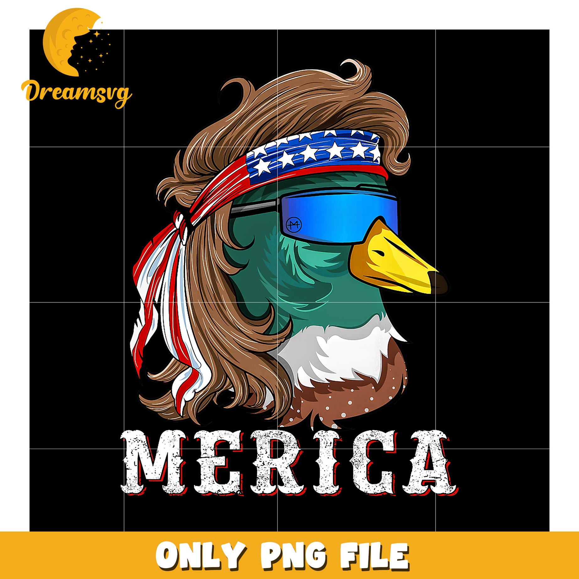 Patriotic Duck PNG Merica Mullet Design