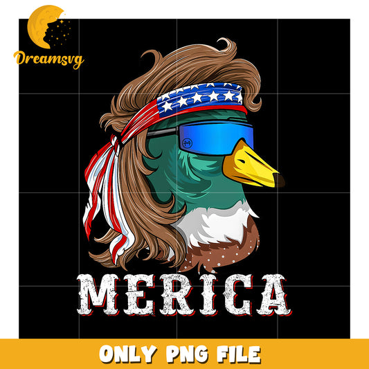 Patriotic Duck PNG Merica Mullet Design