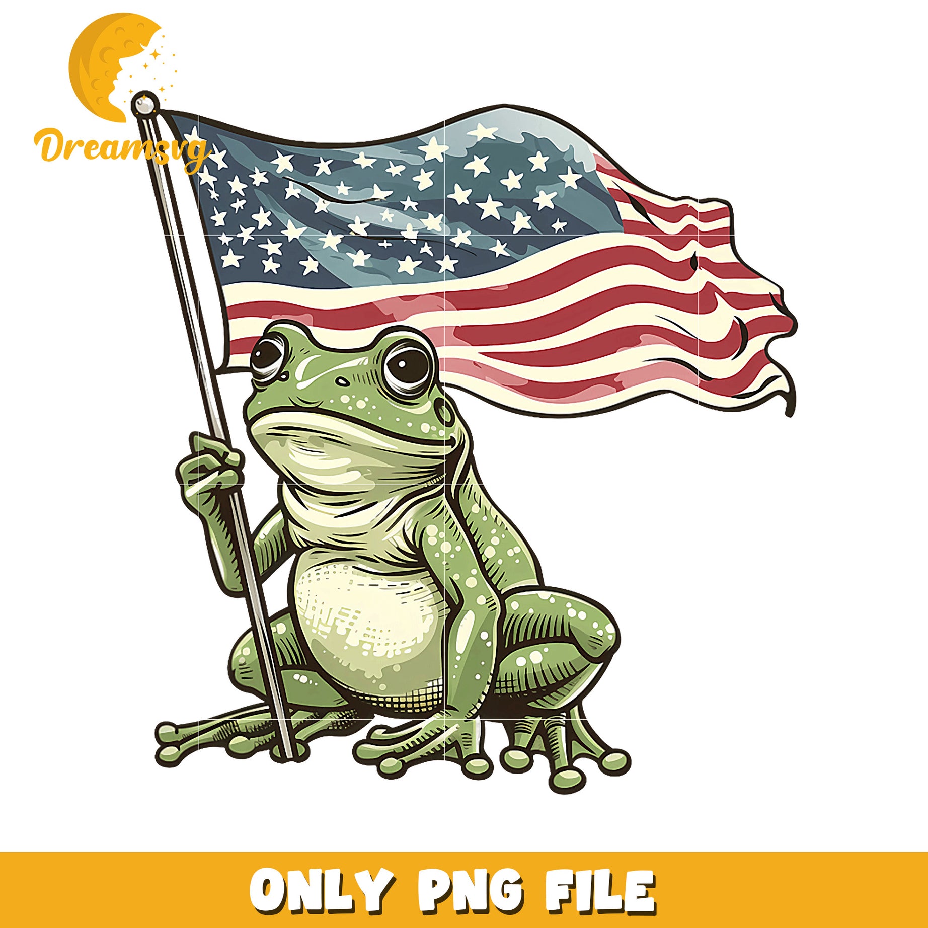 Patriotic Frog PNG American Flag Frog Image
