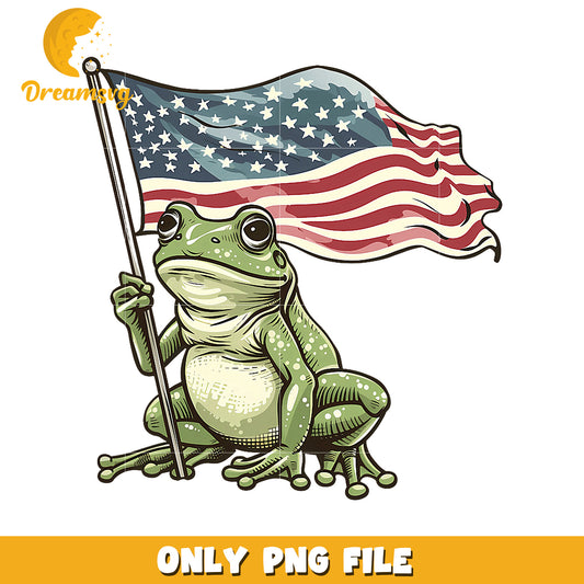 Patriotic Frog PNG American Flag Frog Image