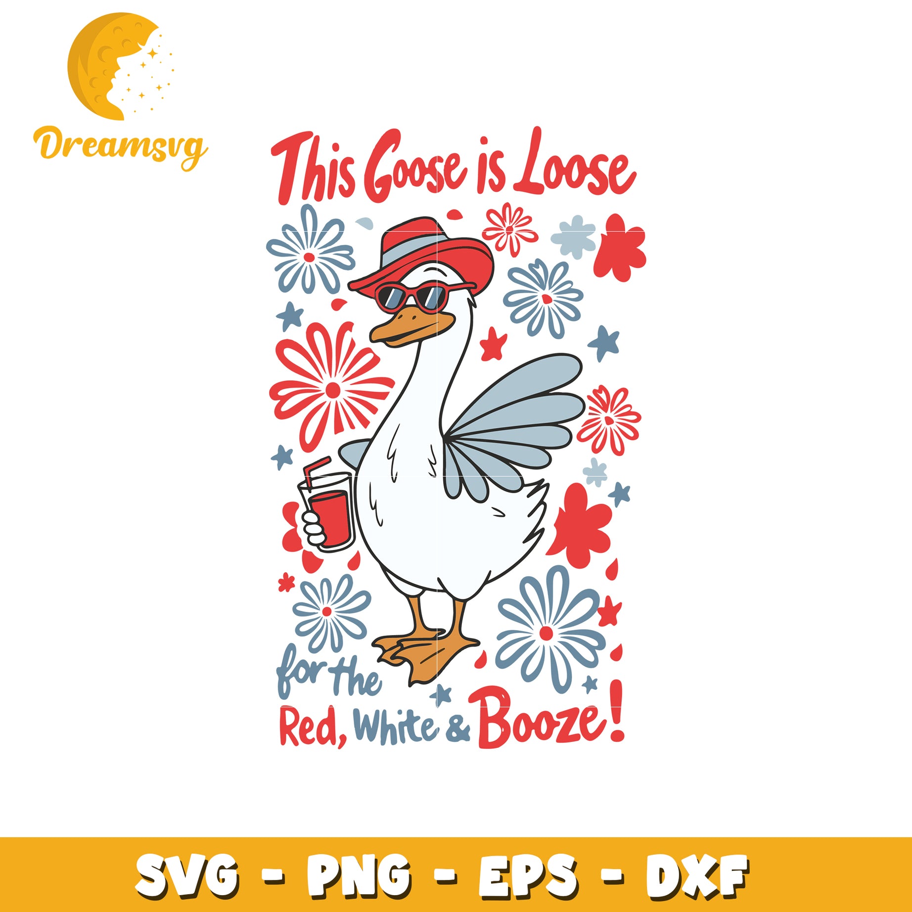 Patriotic Goose SVG Red White & Booze Design