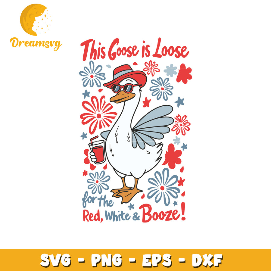 Patriotic Goose SVG Red White & Booze Design