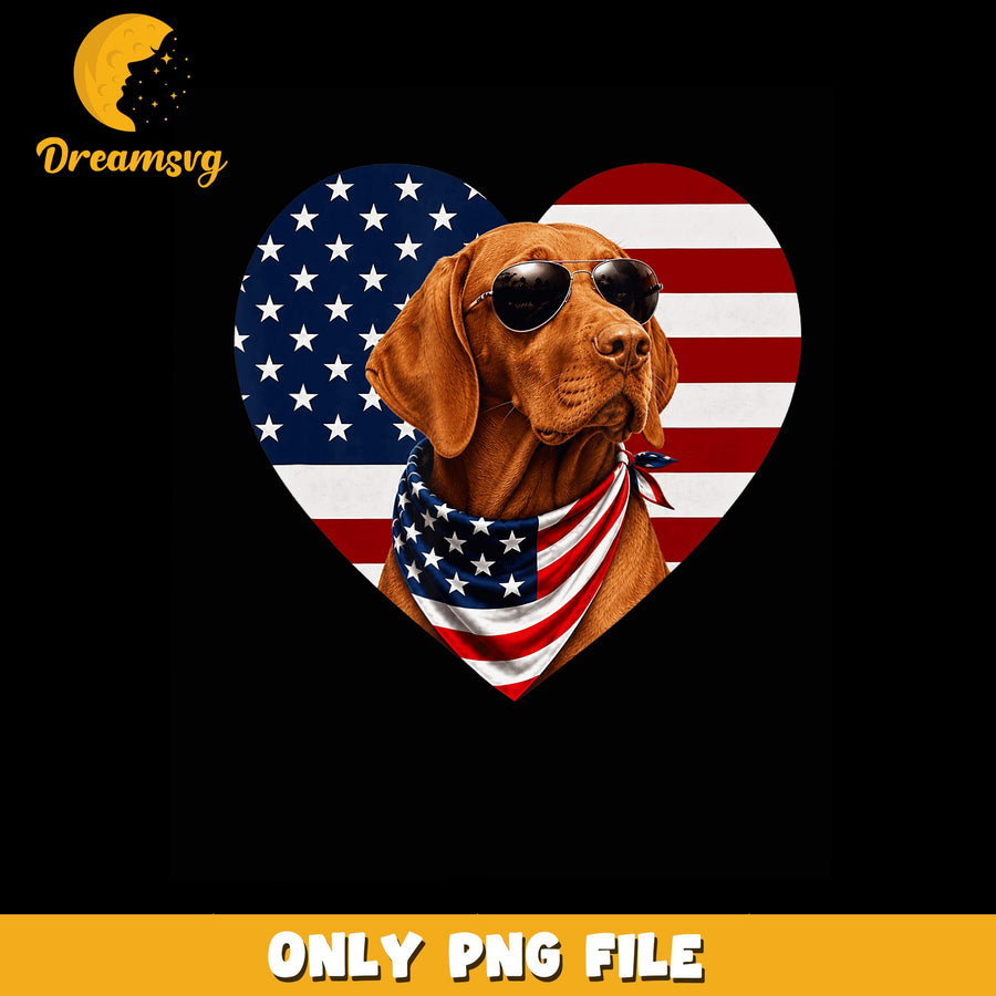 Patriotic Dog PNG, Heart Design, Independence Day PNG