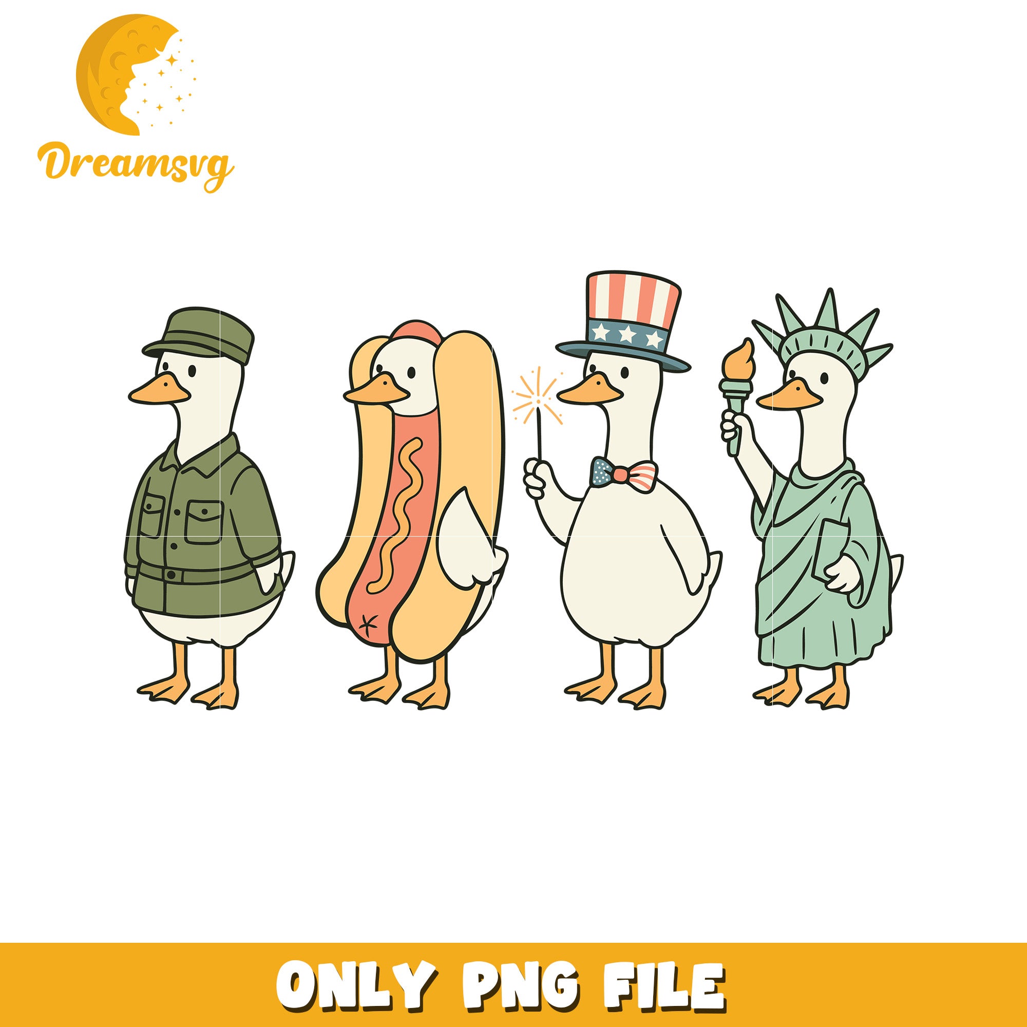 Patriotic goose png, american goose png, red white blue goose png