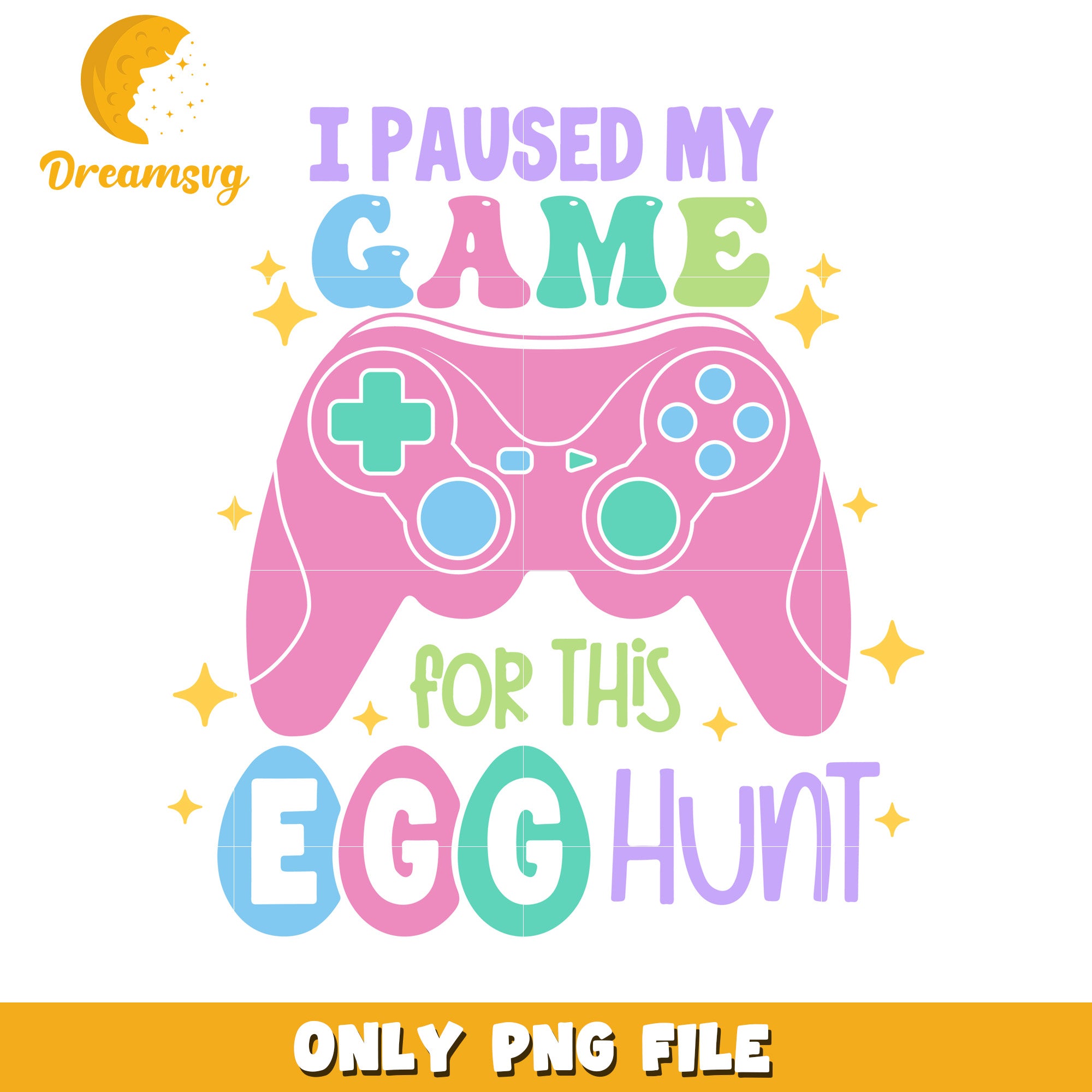 Pause Your Game for an Egg Hunt Fun PNG Design