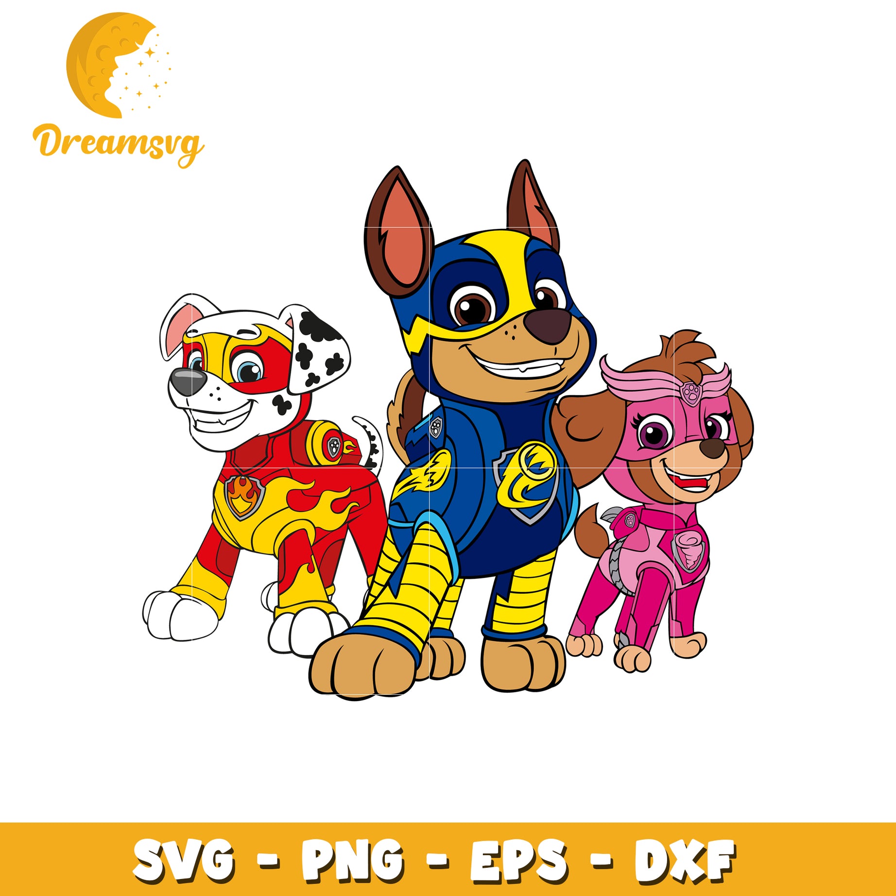 Paw Patrol Mighty Pups SVG PNG EPS DXF