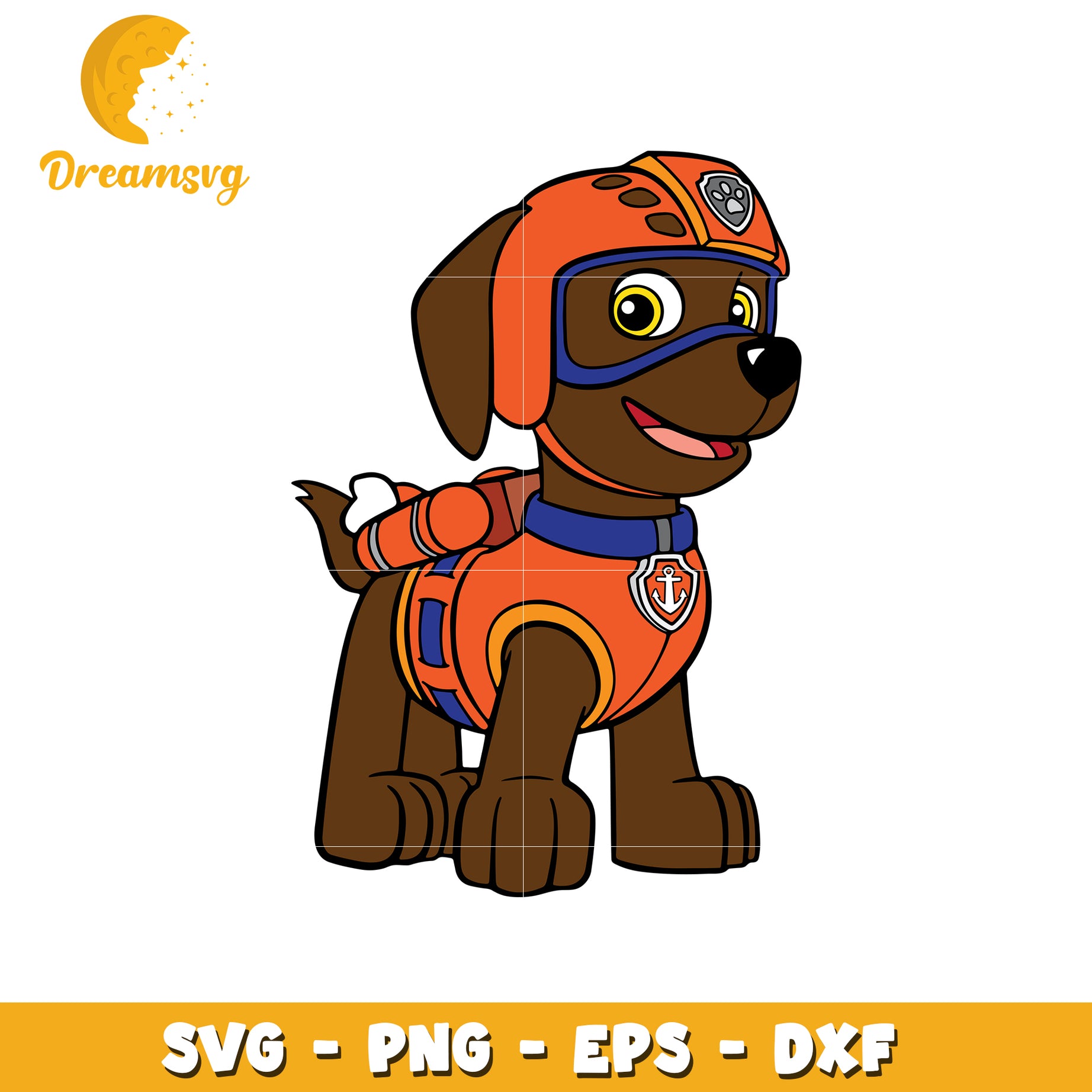 Paw Patrol Orange Dog Rescue Team SVG Design File