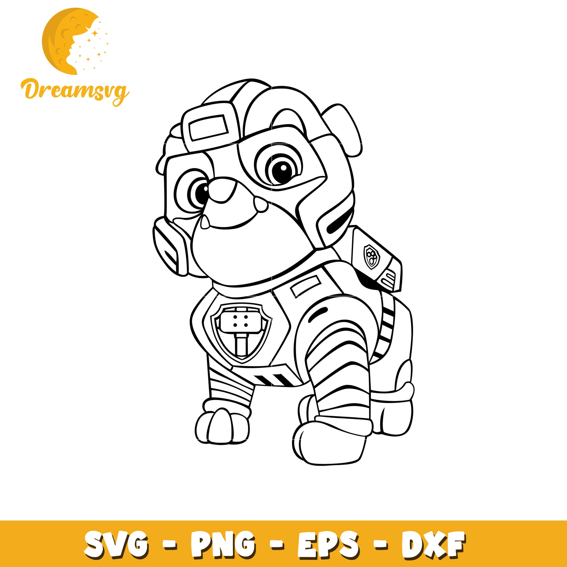 Paw Patrol Rubble SVG PNG EPS DXF Files