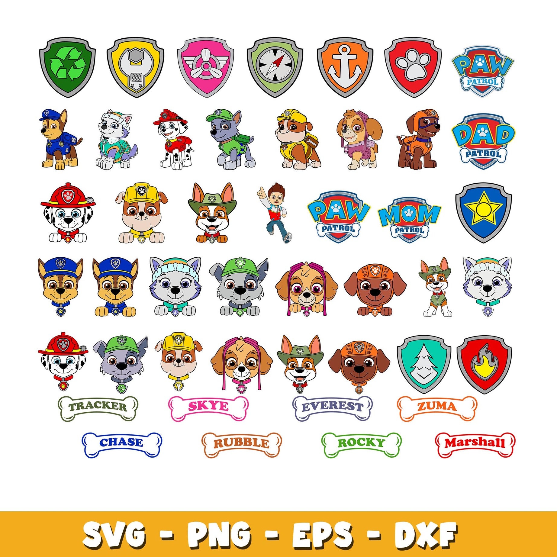 Bundle Paw Patrol svg, Paw Patrol bundle svg, cartoon svg  