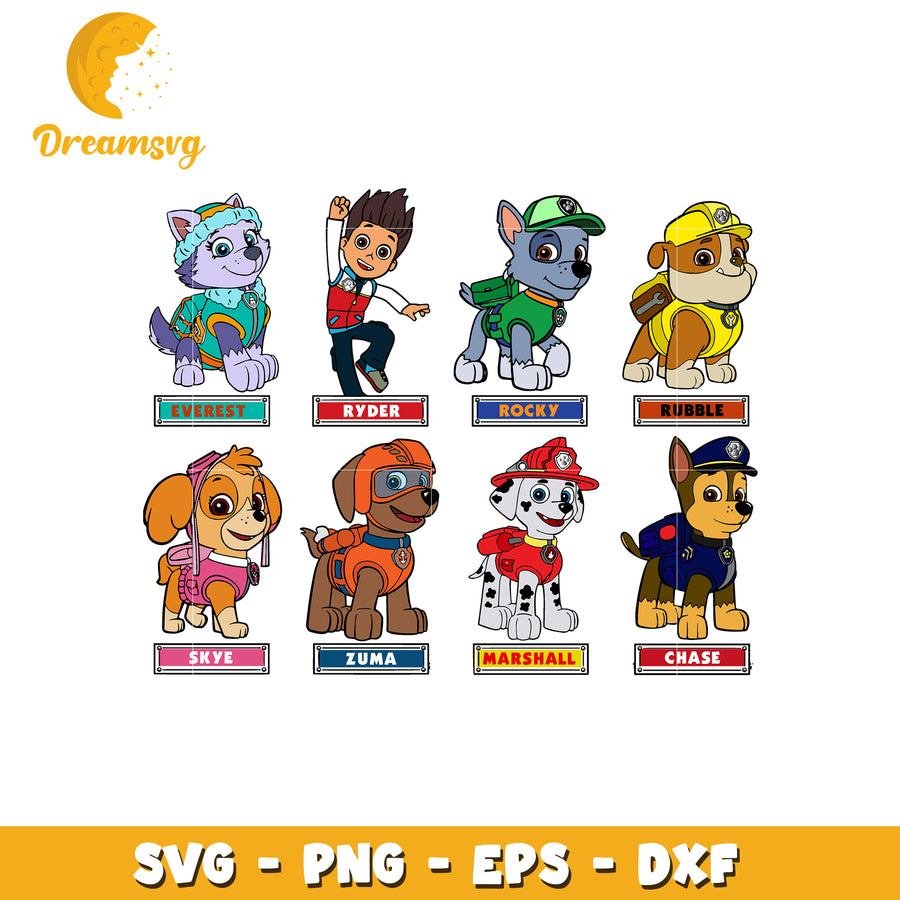 Paw Patrol SVG Bundle PNG EPS DXF