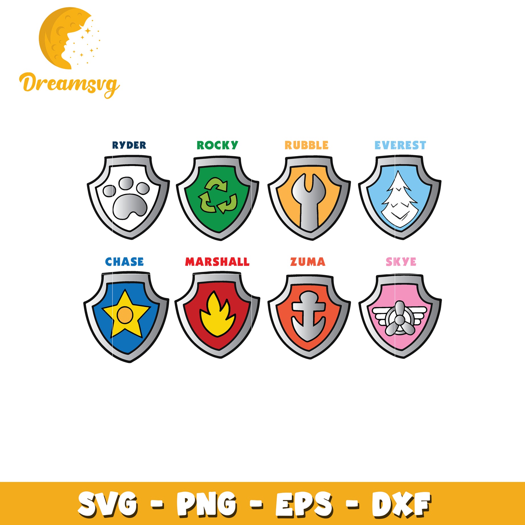 Paw Patrol SVG Bundle Ryder, Chase & More
