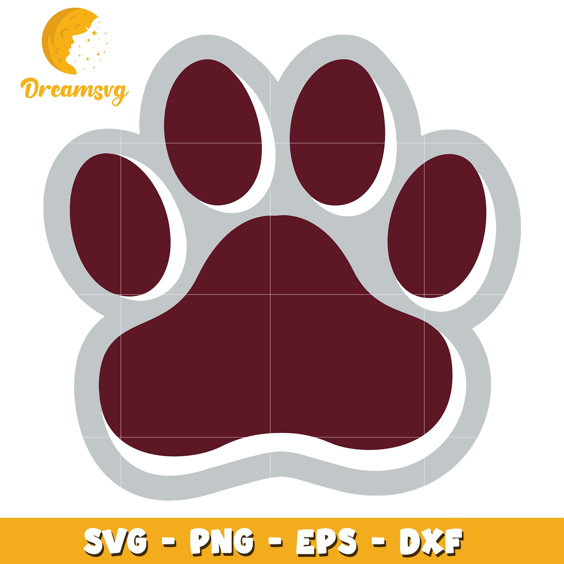 Paw Print SVG PNG EPS DXF Cut File