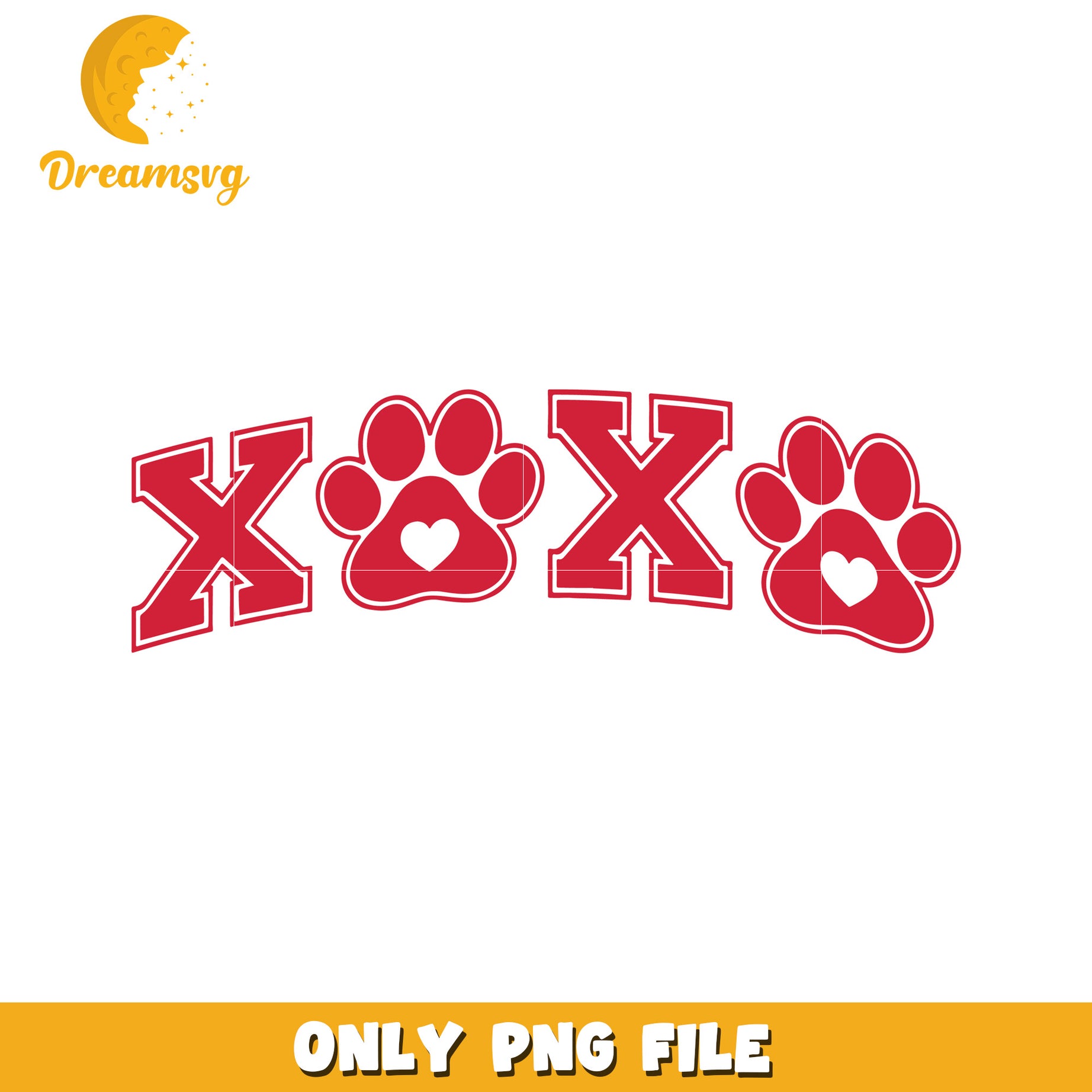 Paw Print XOXO PNG Design