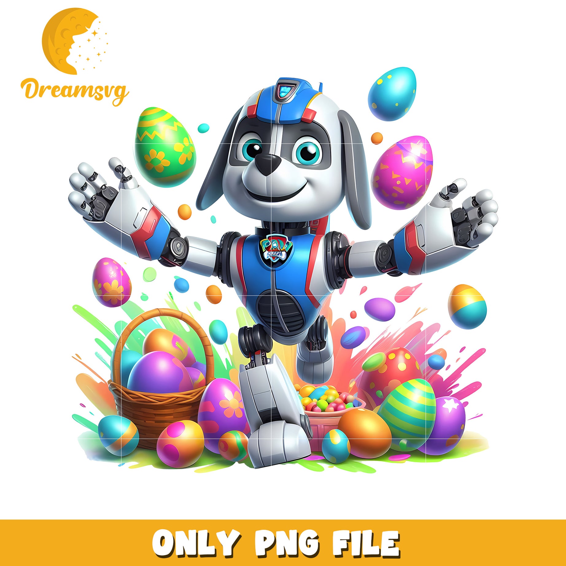 Paw patrol easter day png, happy easter day png, cartoon png