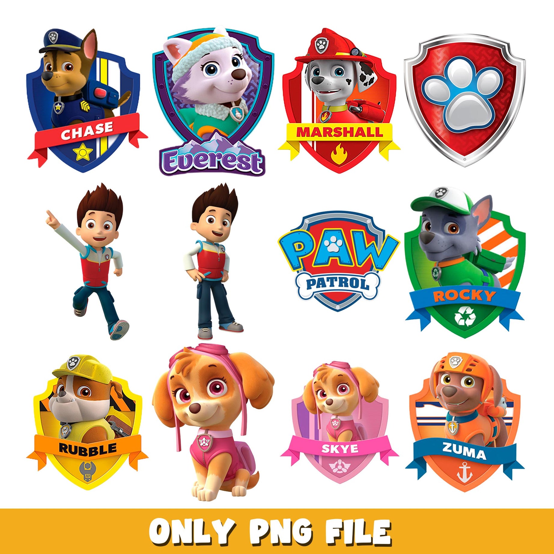 Paw Patrol characters png, Paw patrol  bundle png, cartoon png  