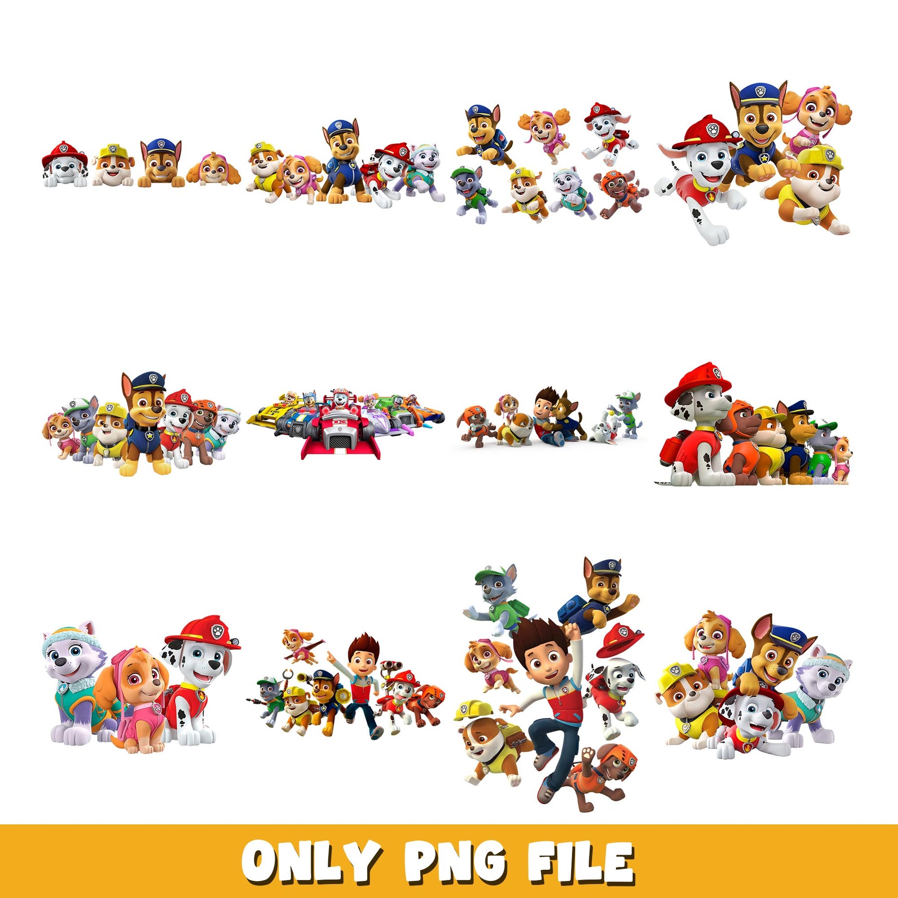 Paw Patrol cartoon png, Paw patrol  bundle png, cartoon png 