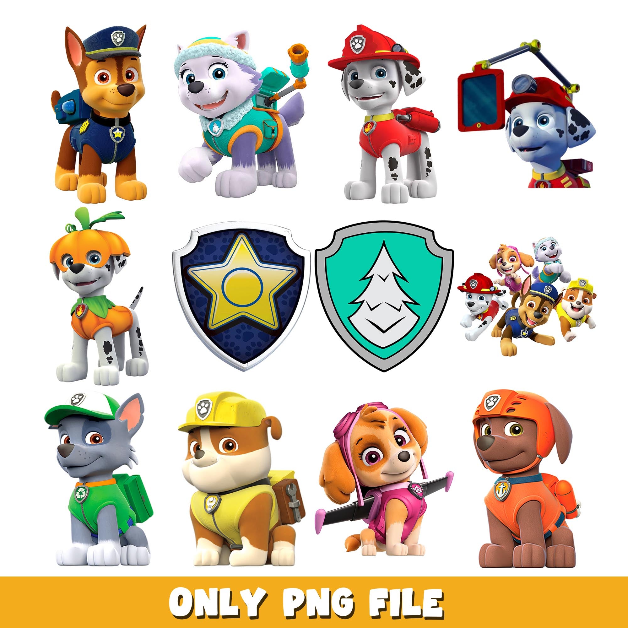 Paw Patrol Stikers png, Paw patrol bundle png, cartoon png – DreamSVG Store