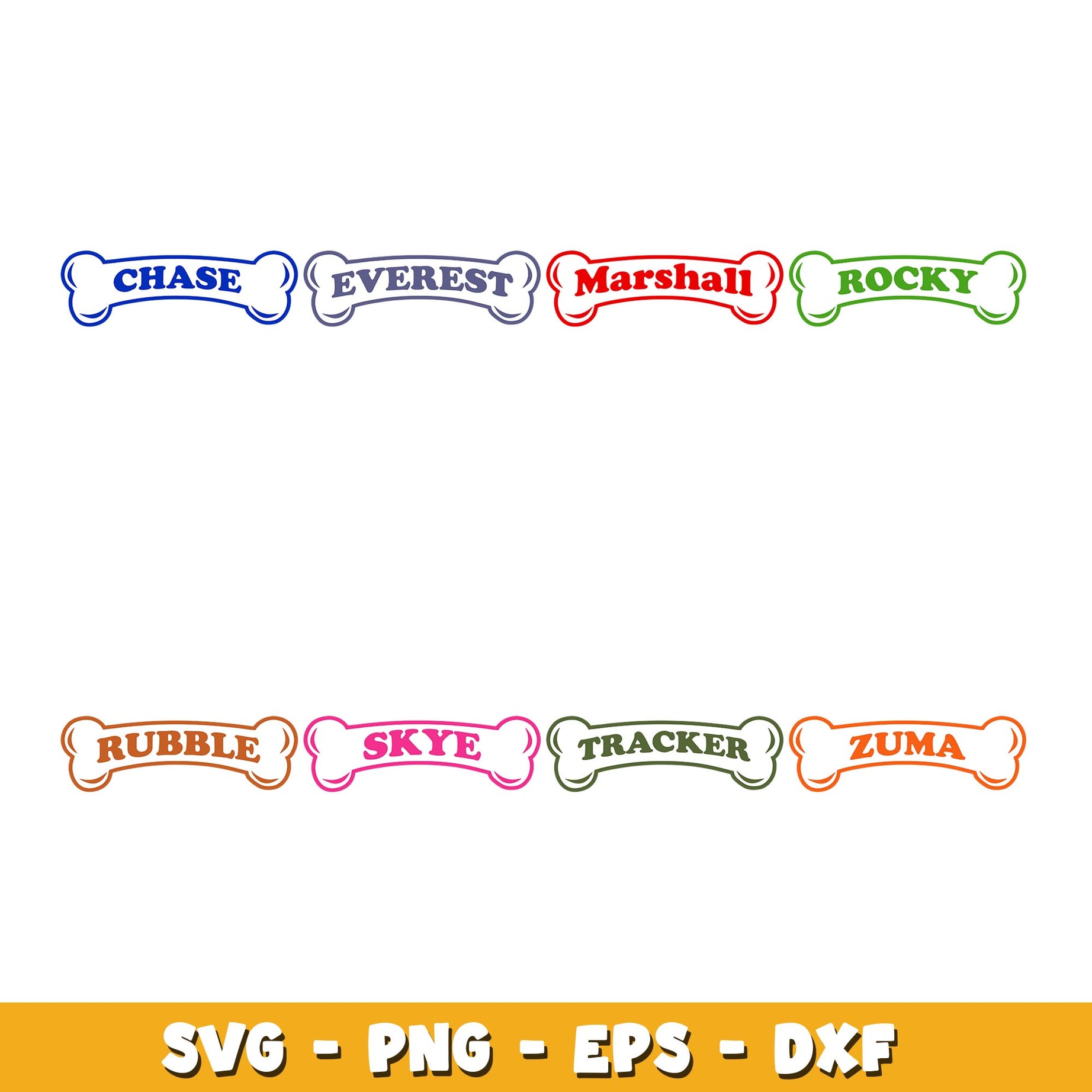 Cartoon Dog Bone logo svg, Paw Patrol bundle svg, cartoon svg  