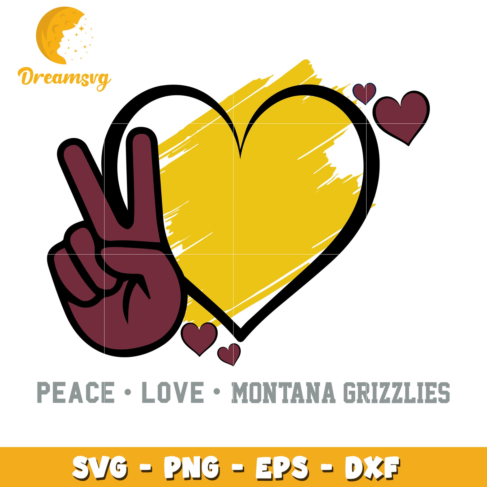 Peace Love Montana Grizzlies SVG