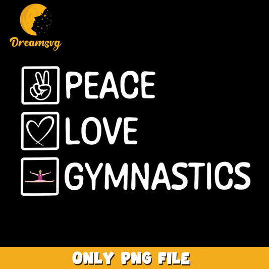 Peace Love Gymnastics Gymnast Girl Icons PNG, Sport, Sublimation PNG