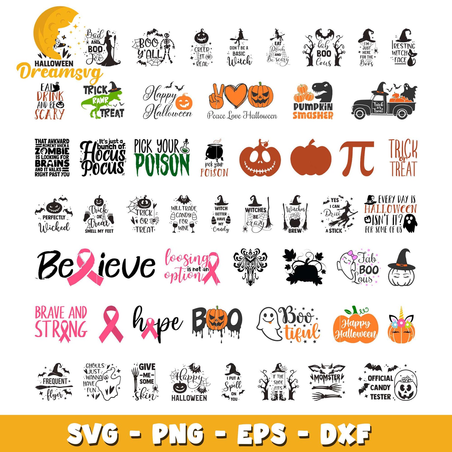 Peace love halloween logo design bundle svg, trick or treat​ svg