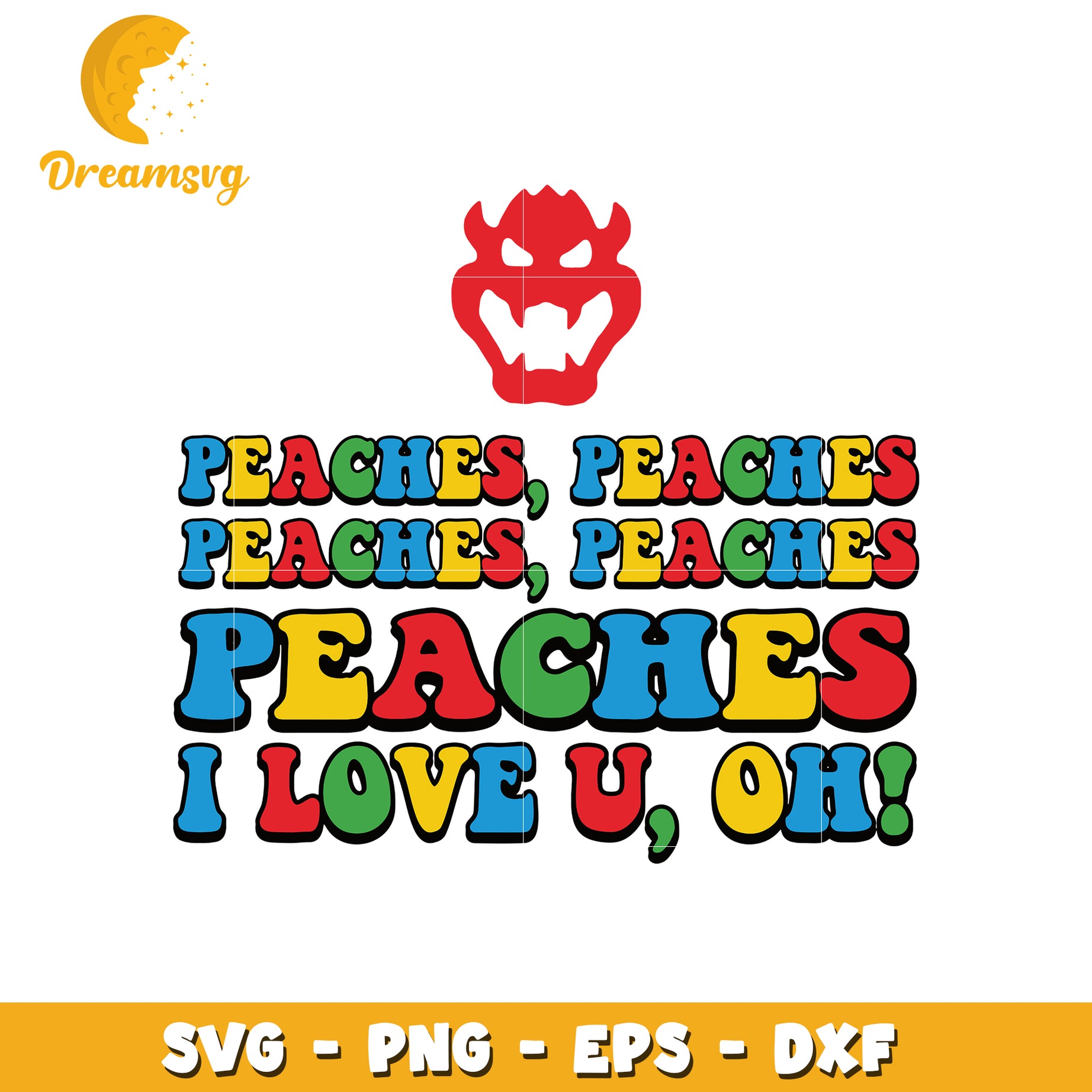 Peaches I Love U SVG Cut File