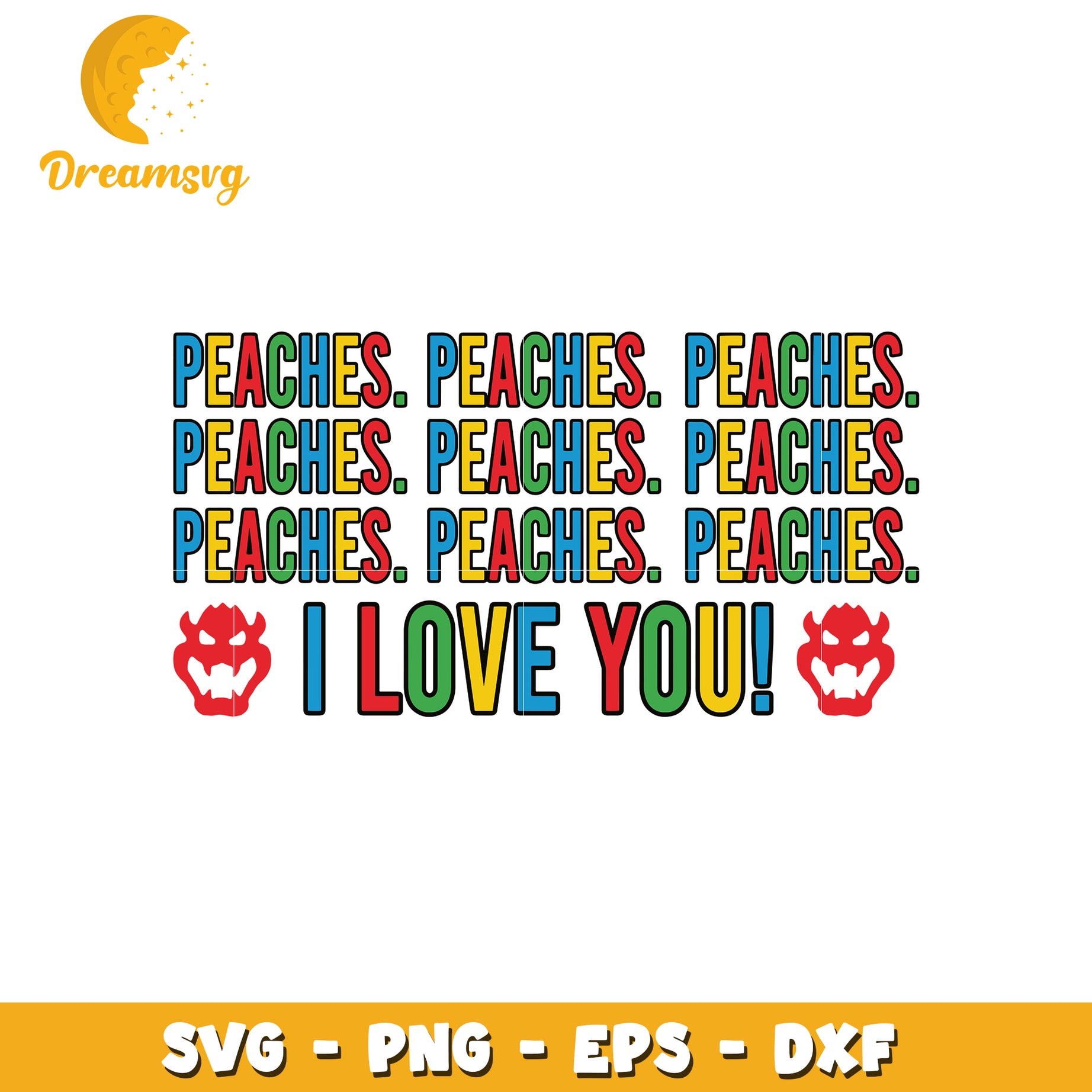 Peaches I Love You SVG PNG EPS DXF